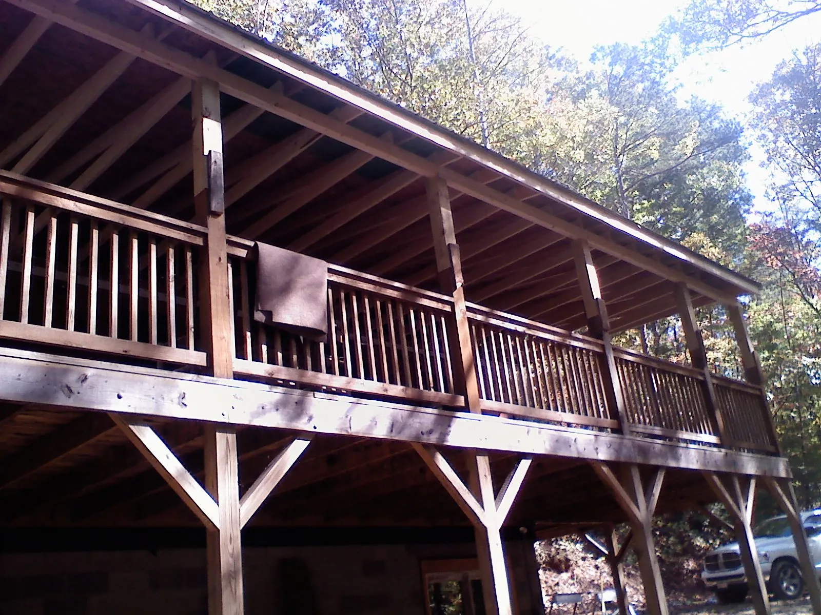 Timber framing under a new elevated porch and deck — Roof Leak Repair in Mahwah by Roofing Brothers